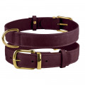 Нашийник BronzeDog Crazy, для собак, шкіряний, бордовий, 19-25×1 см