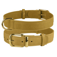 Нашийник BronzeDog Crazy, для собак, шкіряний, гірчичний, 19-25×1 см Нашийник BronzeDog Crazy, для собак, шкіряний, гірчичний, 19-25×1 см