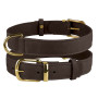 Нашийник BronzeDog Crazy, для собак, шкіряний, темно-коричневий, 19-25×1 см