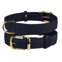 Нашийник BronzeDog Crazy, для собак, шкіряний, темно-синій, 19-25×1 см Нашийник BronzeDog Crazy, для собак, шкіряний, темно-синій, 19-25×1 см