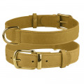 Нашийник BronzeDog Crazy, для собак, шкіряний, гірчичний, 46-60×3 см