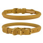 Ошейник BronzeDog Premium Crazy, для собак, кожаный, горчичный, 38-48×1.1 см