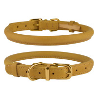 Ошейник BronzeDog Premium Crazy, для собак, кожаный, горчичный, 30-40×0.9 см Ошейник BronzeDog Premium Crazy, для собак, кожаный, горчичный, 30-40×0.9 см