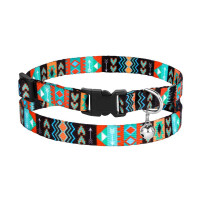 Ошейник BronzeDog Urban ,для кошек, нейлоновый, колокольчик, принт ацтеки, 18-28×1 см Ошейник BronzeDog Urban ,для кошек, нейлоновый, колокольчик, принт ацтеки, 18-28×1 см