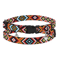Нашийник BronzeDog Urban, для котів, нейлоновий, дзвіночок, принт гуцульський, помаранчевий, 18-28×1 см Нашийник BronzeDog Urban, для котів, нейлоновий, дзвіночок, принт гуцульський, помаранчевий, 18-28×1 см