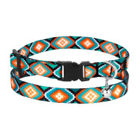 Нашийник BronzeDog Urban, для котів, нейлоновий, дзвіночок, принт ромби, 18-28×1 см Нашийник BronzeDog Urban, для котів, нейлоновий, дзвіночок, принт ромби, 18-28×1 см