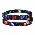 Нашийник BronzeDog Urban Cosmos, для котів, нейлоновий, дзвіночок, чорний, 18-28×1 см
