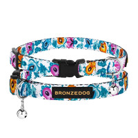 Ошейник BronzeDog Urban Folk, для кошек, нейлоновый, колокольчик, фастекс пластиковый, белый, 18-28×1 см Ошейник BronzeDog Urban Folk, для кошек, нейлоновый, колокольчик, фастекс пластиковый, белый, 18-28×1 см