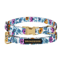Нашийник BronzeDog Urban Folk, для собак і котів, нейлоновий, фастекс металевий, білий, 18-28×1 см Нашийник BronzeDog Urban Folk, для собак і котів, нейлоновий, фастекс металевий, білий, 18-28×1 см