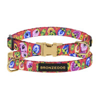 Ошейник BronzeDog Urban Folk, для собак и кошек, нейлоновый, фастекс металлический, коралловый, 18-28×1 см Ошейник BronzeDog Urban Folk, для собак и кошек, нейлоновый, фастекс металлический, коралловый, 18-28×1 см