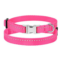 Ошейник BronzeDog Active, для собак и кошек, нейлоновый, фастекс хром, розовый, 18-28×1 см Ошейник BronzeDog Active, для собак и кошек, нейлоновый, фастекс хром, розовый, 18-28×1 см