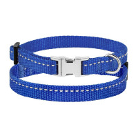 Нашийник BronzeDog Active, для собак і котів, нейлоновий, фастекс хром, синій, 18-28×1 см Нашийник BronzeDog Active, для собак і котів, нейлоновий, фастекс хром, синій, 18-28×1 см