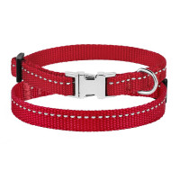 Ошейник BronzeDog Active, для собак и кошек, нейлоновый, фастекс хром, красный, 18-28×1 см Ошейник BronzeDog Active, для собак и кошек, нейлоновый, фастекс хром, красный, 18-28×1 см
