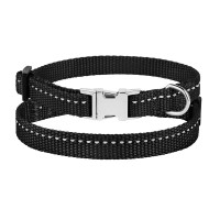 Нашийник BronzeDog Active, для собак і котів, нейлоновий, фастекс хром, чорний, 18-28×1 см Нашийник BronzeDog Active, для собак і котів, нейлоновий, фастекс хром, чорний, 18-28×1 см