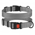 Нашийник BronzeDog Active, для собак, нейлоновий, фастекс пластик, сірий, 35-53×2.5 см