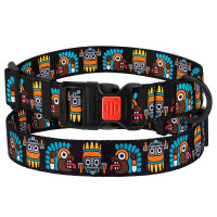 Ошейник BronzeDog Urban, для собак, нейлоновый, фастекс пластиковый, принт маски, чёрный, 43-66×2.5 см Ошейник BronzeDog Urban, для собак, нейлоновый, фастекс пластиковый, принт маски, чёрный, 43-66×2.5 см