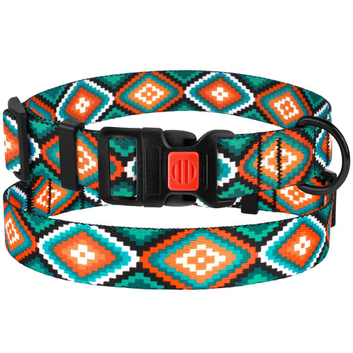 Нашийник BronzeDog Urban, для собак, нейлоновий, фастекс пластиковий, принт ромби, 25-33×1.6 см