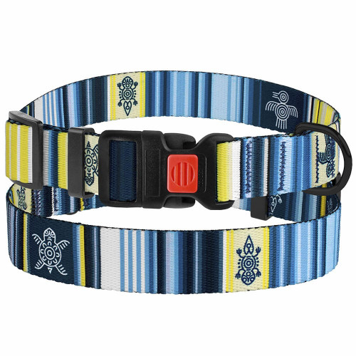 Нашийник BronzeDog Urban West, для собак, нейлоновий, фастекс пластиковий, синій, 25-33×1.6 см