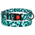 Нашийник BronzeDog Urban Camo, для собак, нейлоновий, фастекс пластиковий, бірюзовий, 35-53×2.5 см