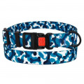 Ошейник BronzeDog Urban Camo, для собак, нейлоновый, фастекс пластиковый, голубой, 25-33×1.6 см