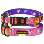 Ошейник BronzeDog Urban Cosmos, для собак, нейлоновый, фастекс пластиковый, розовый, 25-33×1.6 см