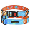 Ошейник BronzeDog Urban Cosmos, для собак, нейлоновый, фастекс пластиковый, голубой, 43-66×2.5 см