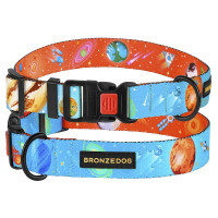 Нашийник BronzeDog Urban Cosmos, для собак, нейлоновий, фастекс пластиковий, блакитний, 30-40×2 см Нашийник BronzeDog Urban Cosmos, для собак, нейлоновий, фастекс пластиковий, блакитний, 30-40×2 см