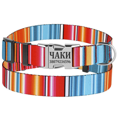 Нашийник BronzeDog Urban West, для собак і котів, нейлоновий, фастекс металевий, червоний, 18-30×1 см