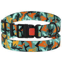 Ошейник BronzeDog Urban Camo, для собак, нейлоновый, фастекс пластиковый, зелёный, 25-33×1.6 см