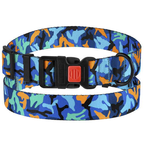 Нашийник BronzeDog Urban Camo, для собак, нейлоновий, фастекс пластиковий, синій, 25-33×1.6 см