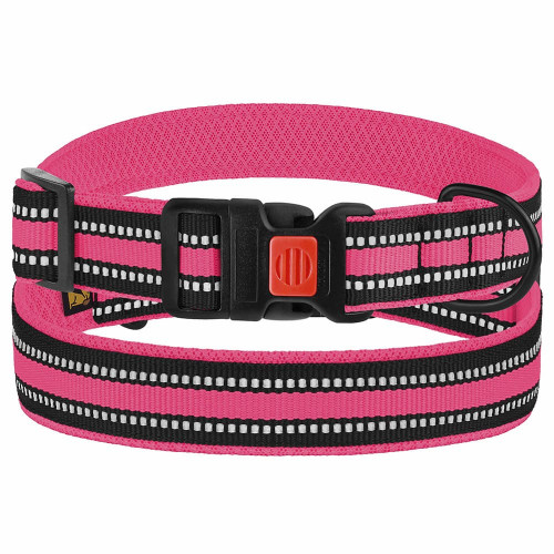 Нашийник BronzeDog Urban Mesh, для собак, нейлон і 3-D сітка, фастекс пластик, рожевий, 35-45×2.5 см