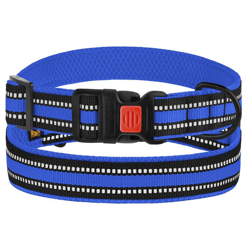 Нашийник BronzeDog Urban Mesh, для собак, нейлон і 3-D сітка, фастекс пластик, синій, 30-40×2 см