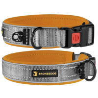 Ошейник BronzeDog Sport, для собак, неопрен, фастекс пластик, серо-оранжевый, 36-43×2 см Ошейник BronzeDog Sport, для собак, неопрен, фастекс пластик, серо-оранжевый, 36-43×2 см