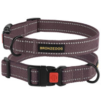 Ошейник BronzeDog Cotton, для собак, брезент, светоотражающий, фастекс пластик, черри, 25-33×1.6 см Ошейник BronzeDog Cotton, для собак, брезент, светоотражающий, фастекс пластик, черри, 25-33×1.6 см