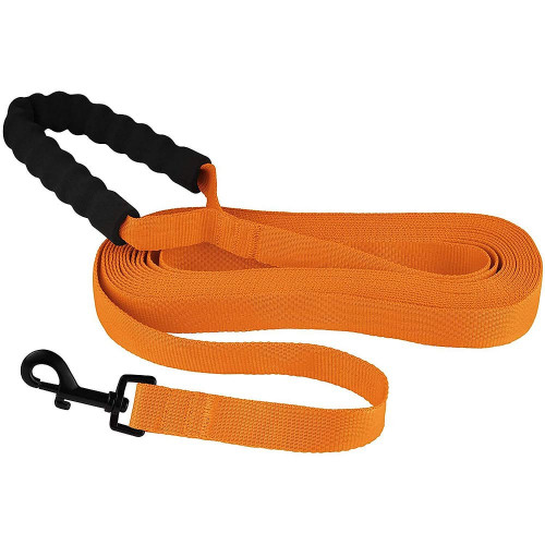 Повідець BronzeDog Active для собак, нейлоновий з м'якою ручкою, помаранчевий, 15 м×2.5 см
