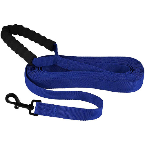 Поводок BronzeDog Active для собак, нейлоновый с мягкой ручкой, синий, 6 м×2.5 см