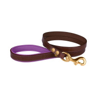 Поводок BronzeDog для собак, кожаный, литая латунная фурнитура, коричнево-фиолетовый, 122×1.6 см Поводок BronzeDog для собак, кожаный, литая латунная фурнитура, коричнево-фиолетовый, 122×1.6 см