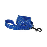 Поводок BronzeDog Active для собак, светоотражающий нейлон, синий, 152×1 см
