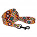 Поводок BronzeDog Tribal для собак, нейлон, принт гуцульский, оранжевый, 152×1.6 см