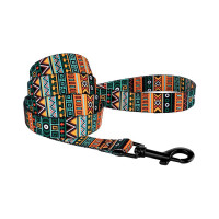 Поводок BronzeDog Tribal для собак, нейлон, принт этнический, ментоловый, 152×2.5 см Поводок BronzeDog Tribal для собак, нейлон, принт этнический, ментоловый, 152×2.5 см
