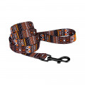 Повідець BronzeDog Tribal для собак, нейлон, принт етнічний, помаранчевий, 152×2 см