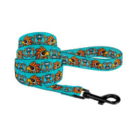 Повідець BronzeDog Tribal для собак, нейлон, принт маска, ментоловий, 152×2 см