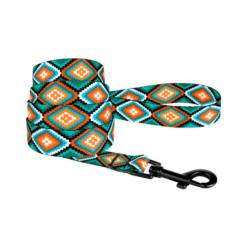 Повідець BronzeDog Tribal для собак, нейлон, принт ромби, 152×2.5 см
