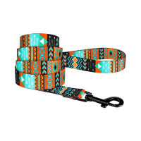 Поводок BronzeDog Tribal для собак, нейлон, принт ацтеки, 152×2.5 см Поводок BronzeDog Tribal для собак, нейлон, принт ацтеки, 152×2.5 см