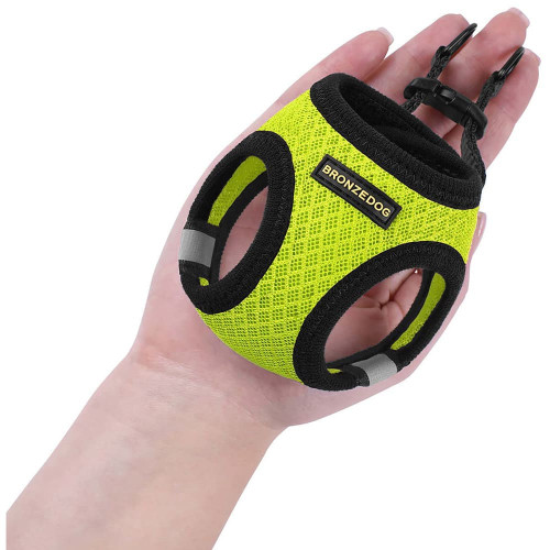 Шлея BronzeDog Mesh Vest для собак, сітчастий нейлон, лимонний, 26-29 см