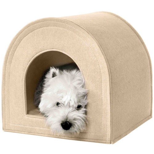 Будиночок BronzeDog для котів і собак, бежевий, 45×45×45 см