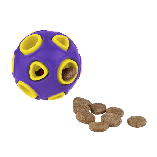 Іграшка BronzeDog Jumble airball, для собак, з ароматом ванілі, фіолетово-жовтий, 7 см