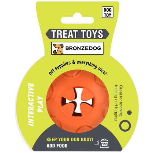 Іграшка-м'яч для собак BronzeDog Smart Ball IQ, мотиваційний, помаранчевий, 7×9 см