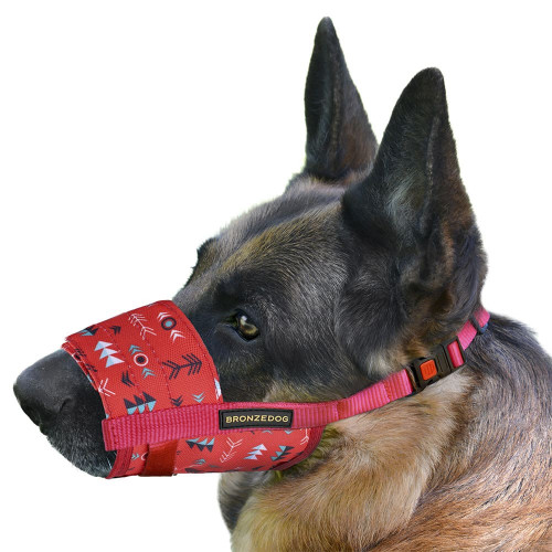 Намордник BronzeDog, для собак, нейлоновый, регулируемый, принт инки, 27-33 см