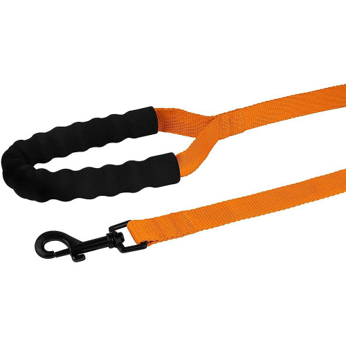 Повідець BronzeDog Active для собак, нейлоновий з м'якою ручкою, помаранчевий, 15 м×2.5 см